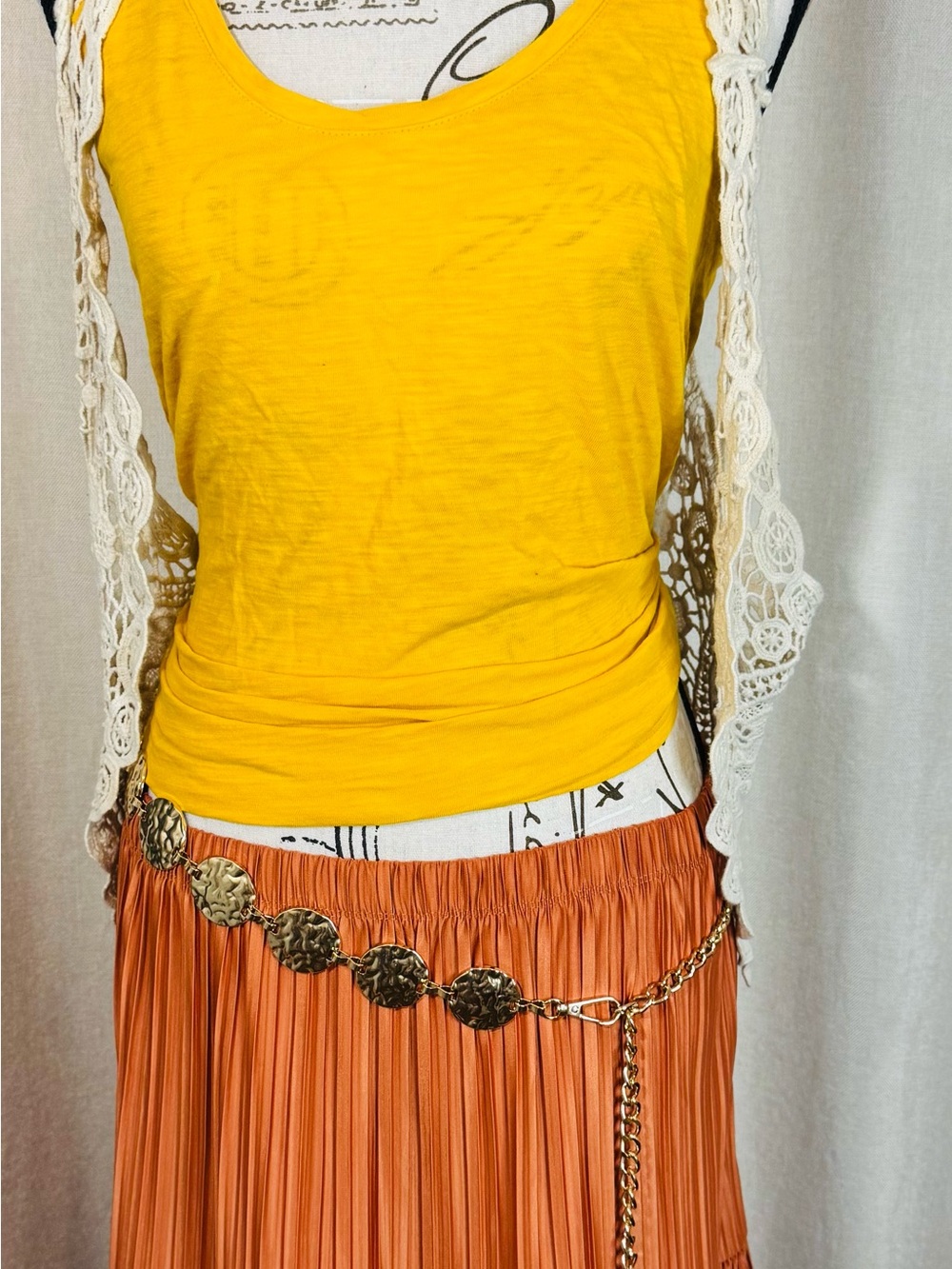 NWT Zara Orange Pleated Ruffle Mini Skirt Size Medium